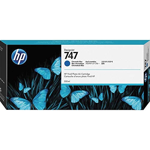 HP 747 Cartouche d'encre Bleu d'origine – 300 ml