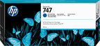 HP 747 Cartouche d'encre Bleu d'origine – 300 ml