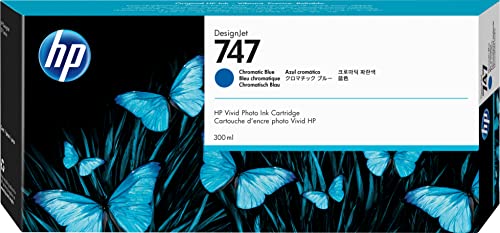 HP 747 Cartouche d'encre Bleu d'origine – 300 ml