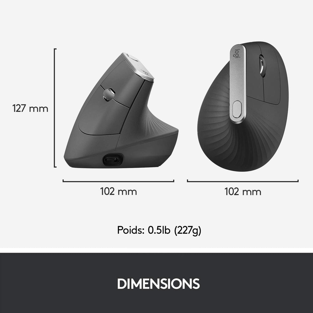 Logitech MX Vertical Souris Bluetooth, Sans fil