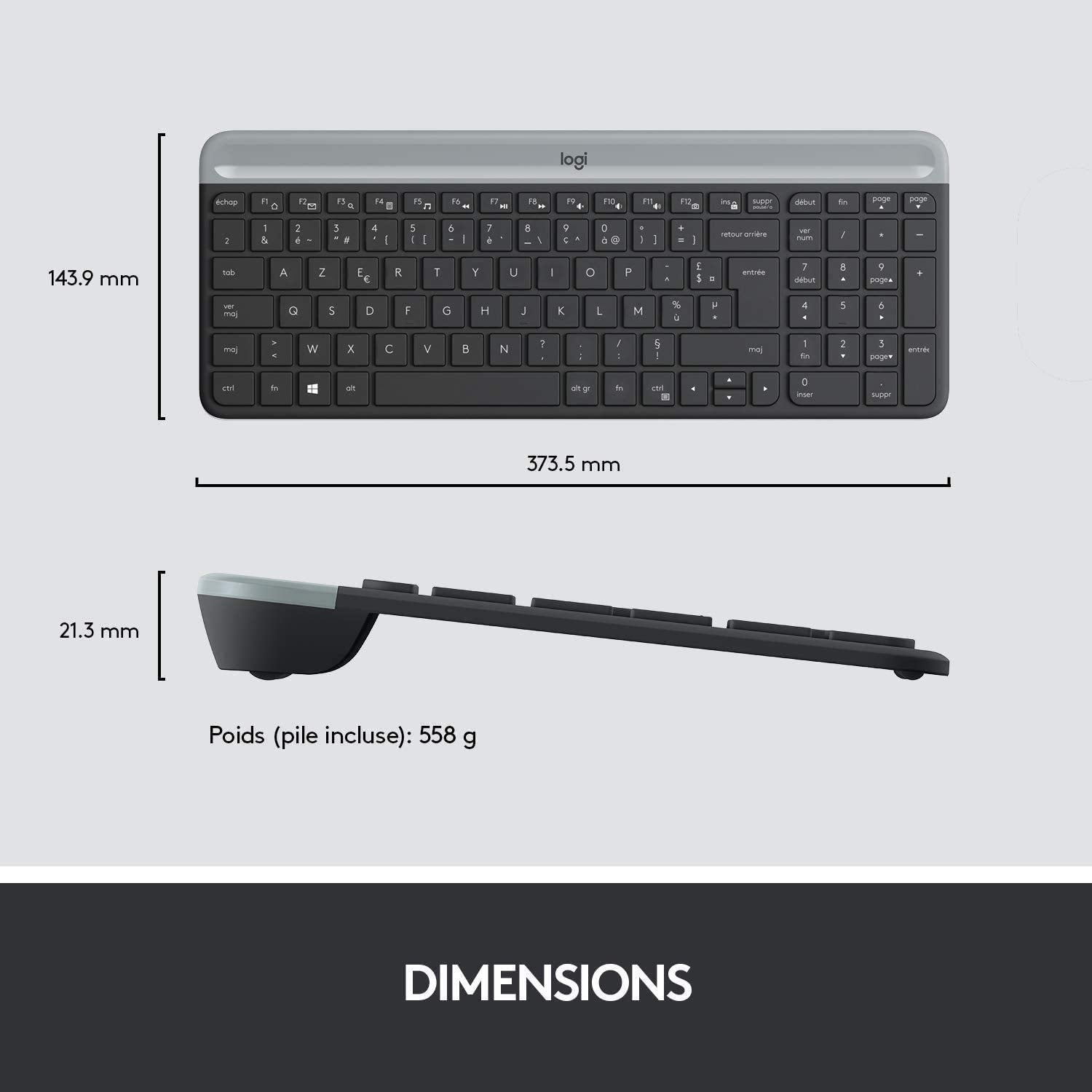 Logitech MK470 Ensemble clavier + souris Sans fil