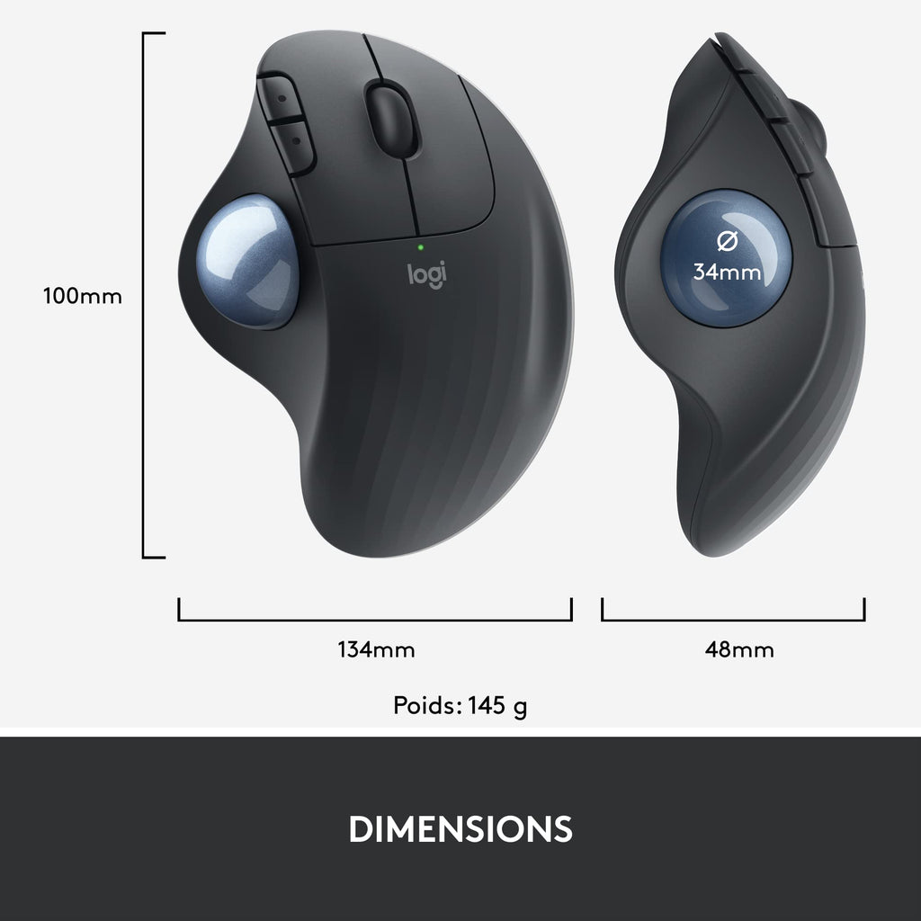 Logitech ERGO M575 Souris Bluetooth, Sans fil