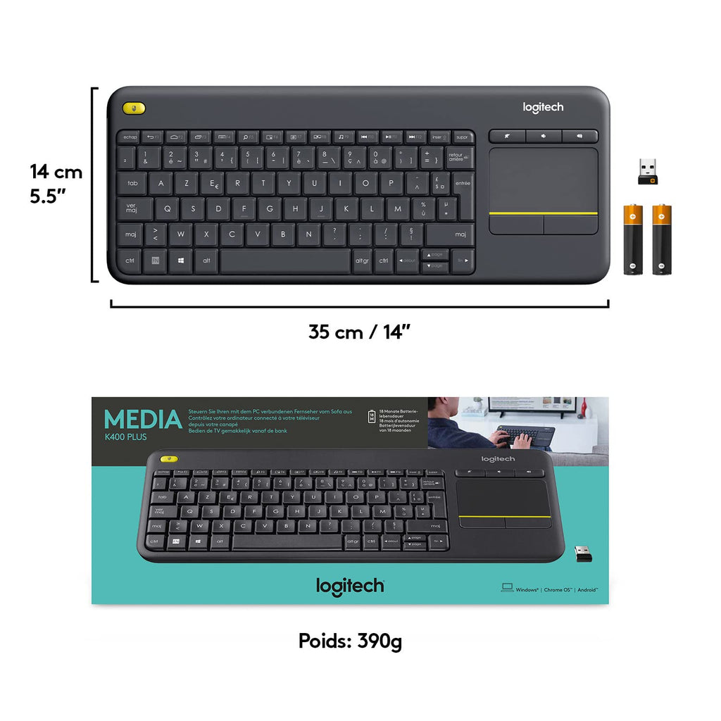 Logitech K400 Clavier Sans fil AZERTY