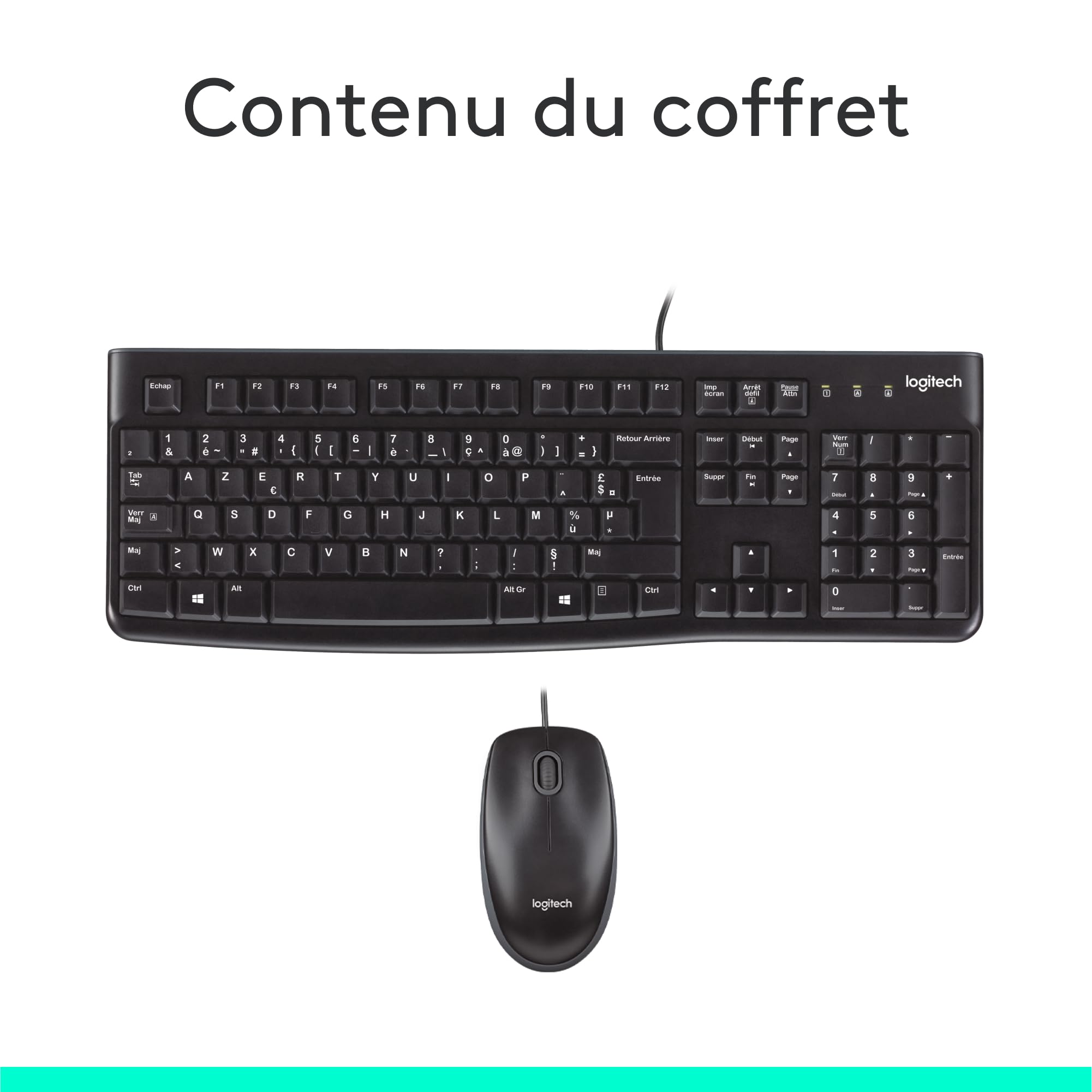 Logitech MK120 Ensemble clavier + souris Filaire AZERTY