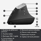 Logitech MX Vertical Souris Bluetooth, Sans fil
