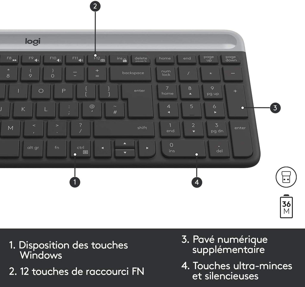 Logitech MK470 Ensemble clavier + souris Sans fil