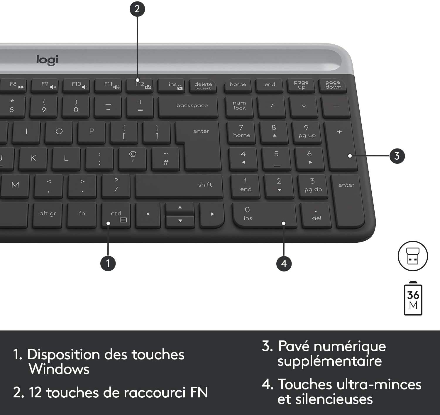 Logitech MK470 Ensemble clavier + souris Sans fil