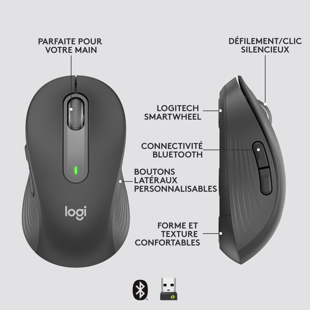 Logitech Signature M650 for Souris Bluetooth, Sans fil