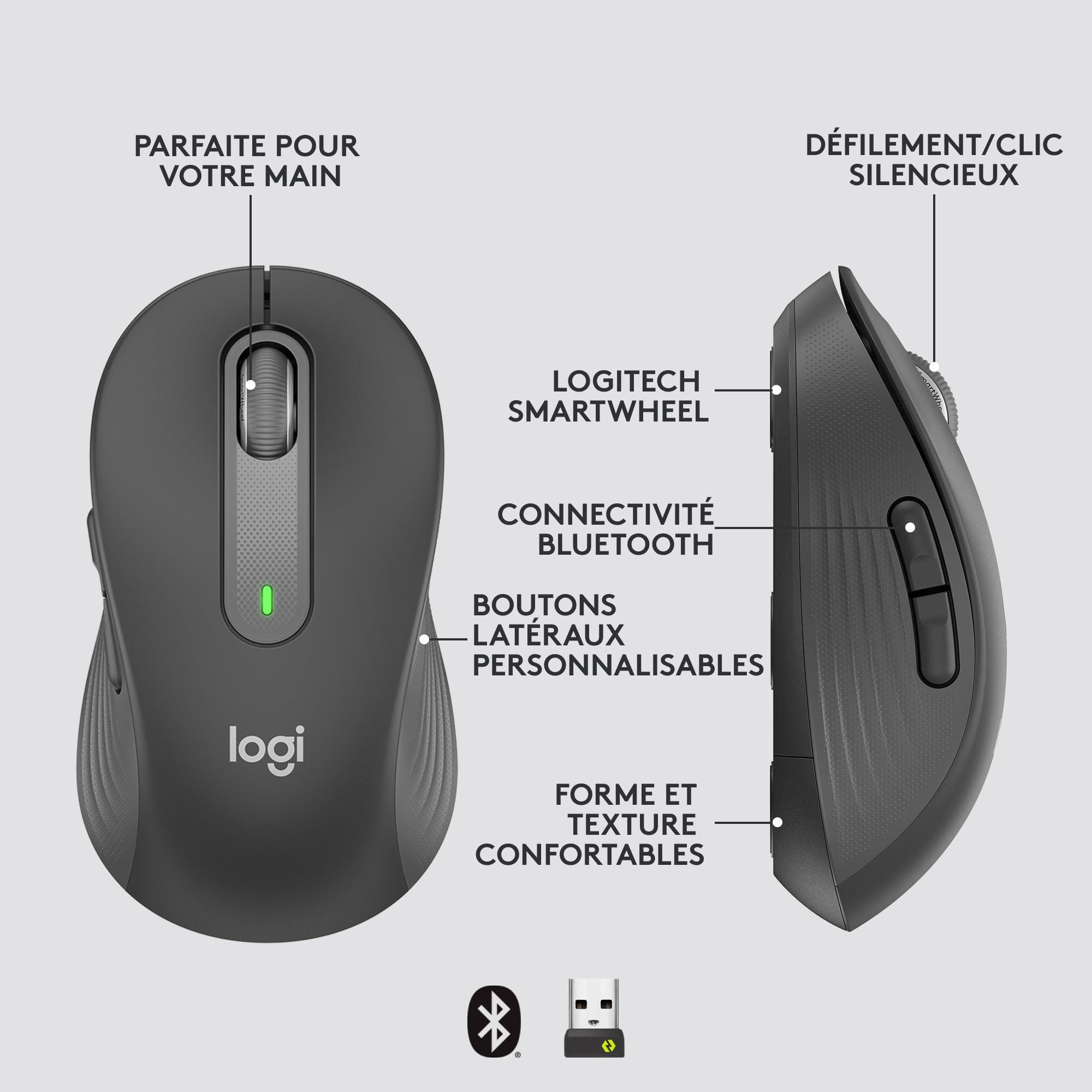 Logitech Signature M650 L Souris Bluetooth, Sans fil