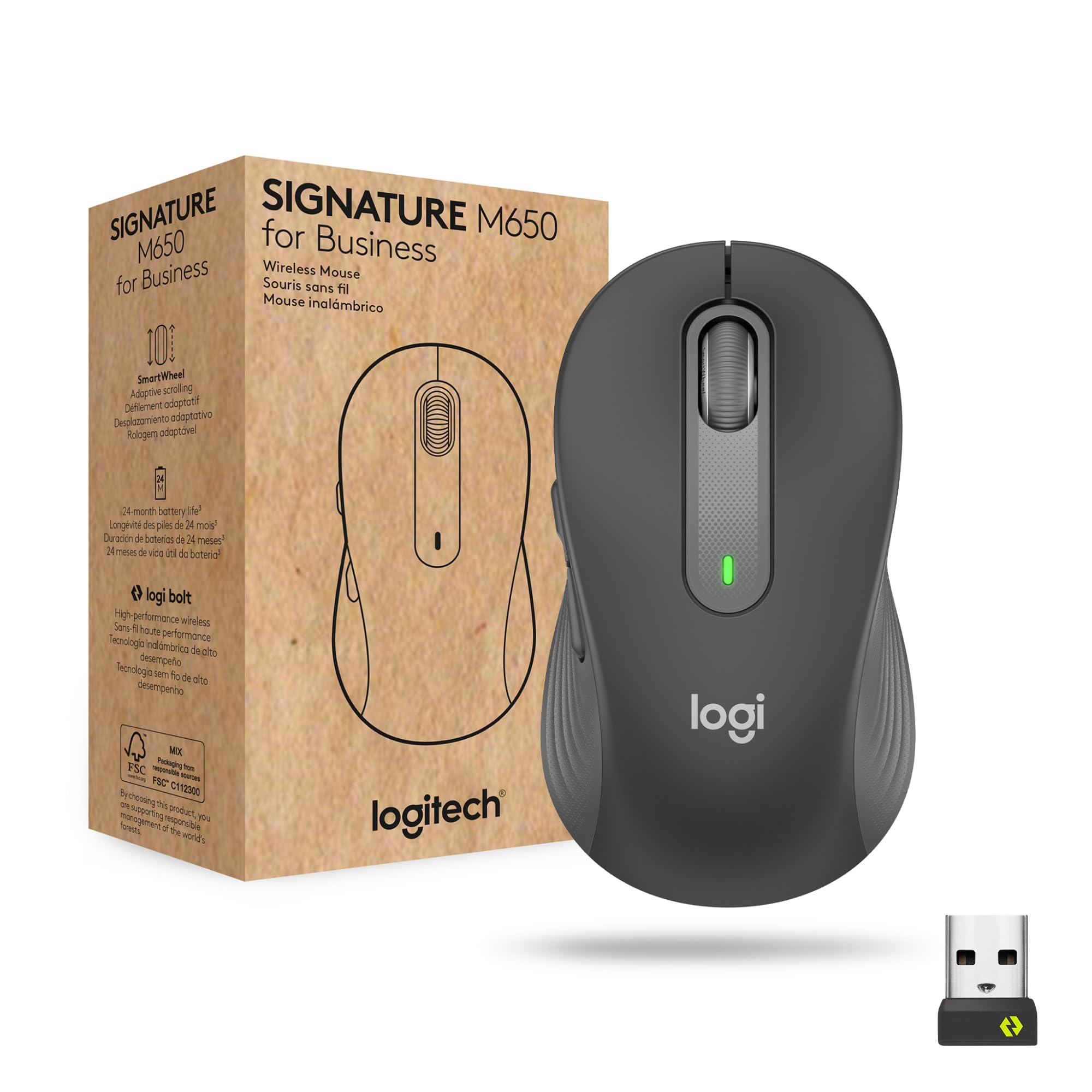 Logitech Signature M650 for Souris Bluetooth, Sans fil