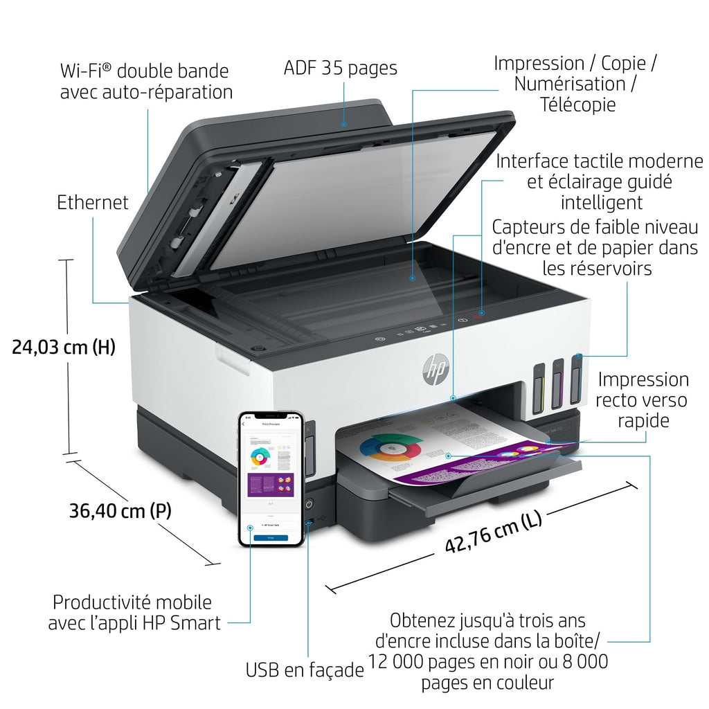 HP 28C02A Imprimante multifonction Jet d'encre Couleur A4 Wi-Fi