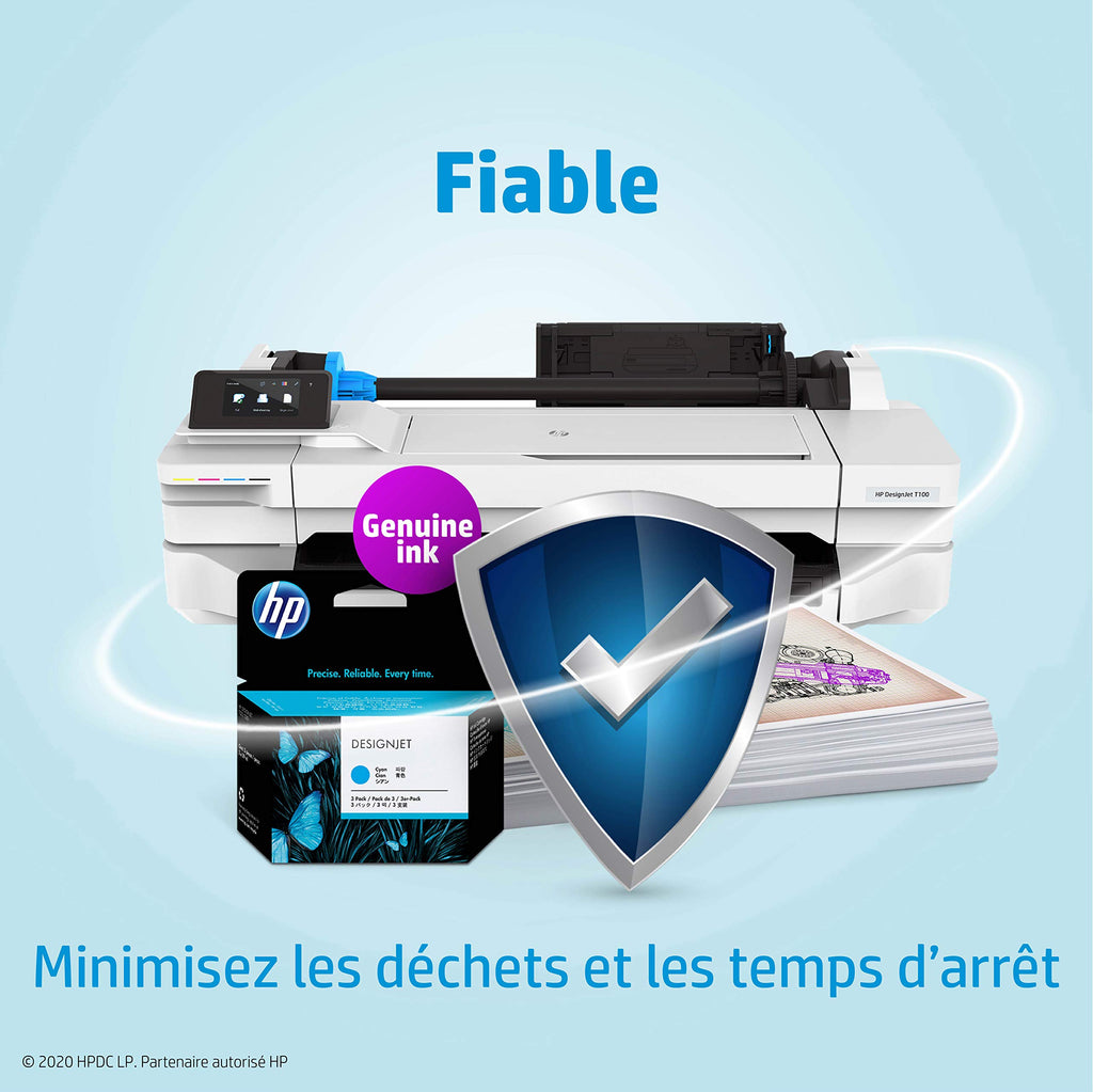 HP T120 Cartouche d'encre Cyan d'origine