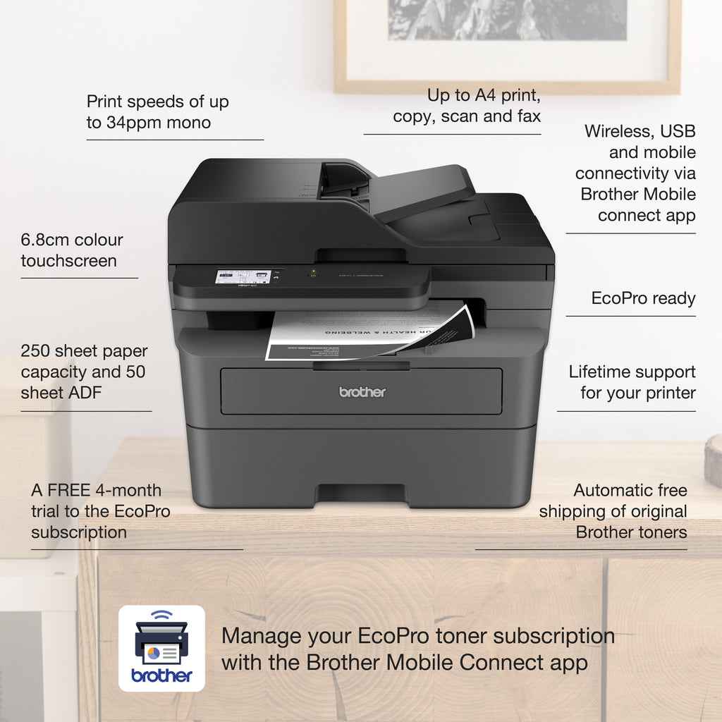 BROTHER L2860DWE Imprimante multifonction Laser Monochrome A4